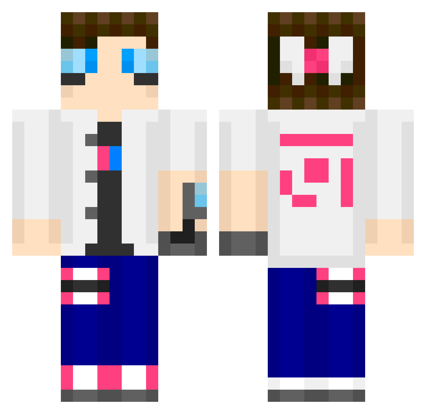 Meme_Fighter Minecraft skin, front and back view