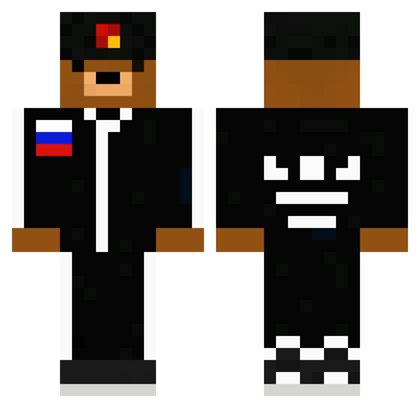 Zouuran Minecraft skin, front and back view