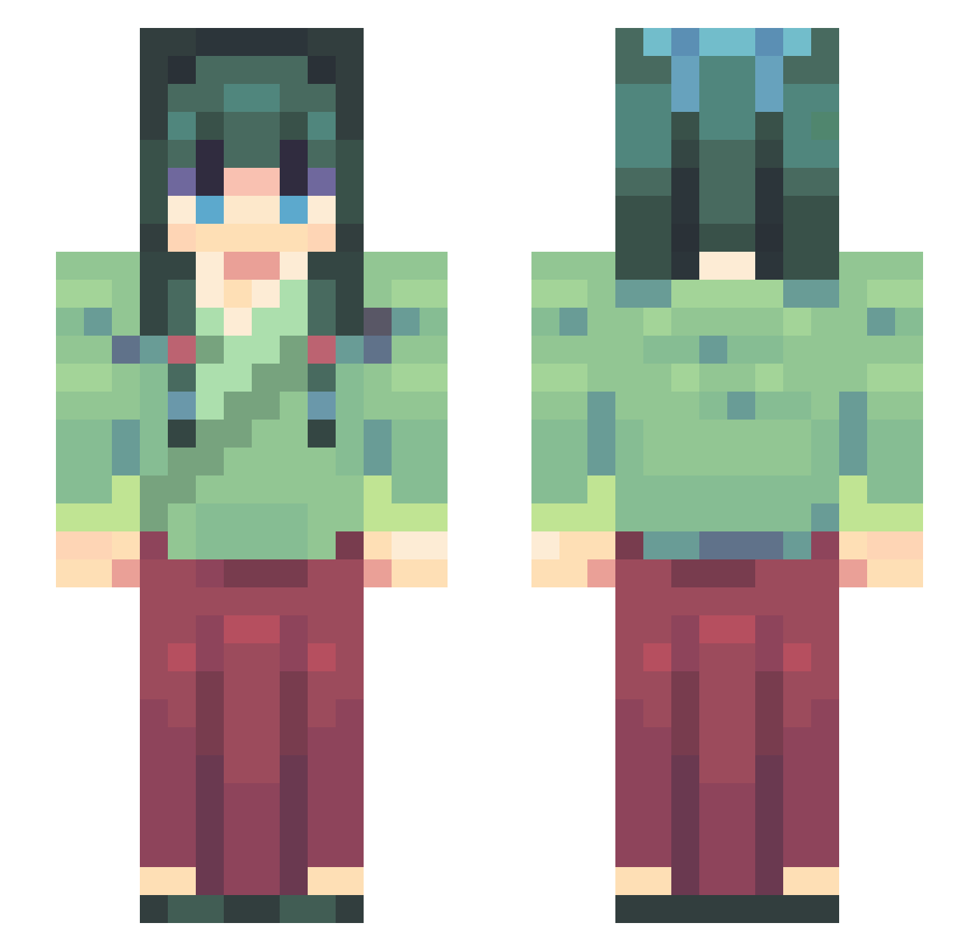 neji8137 Minecraft skin, front and back view