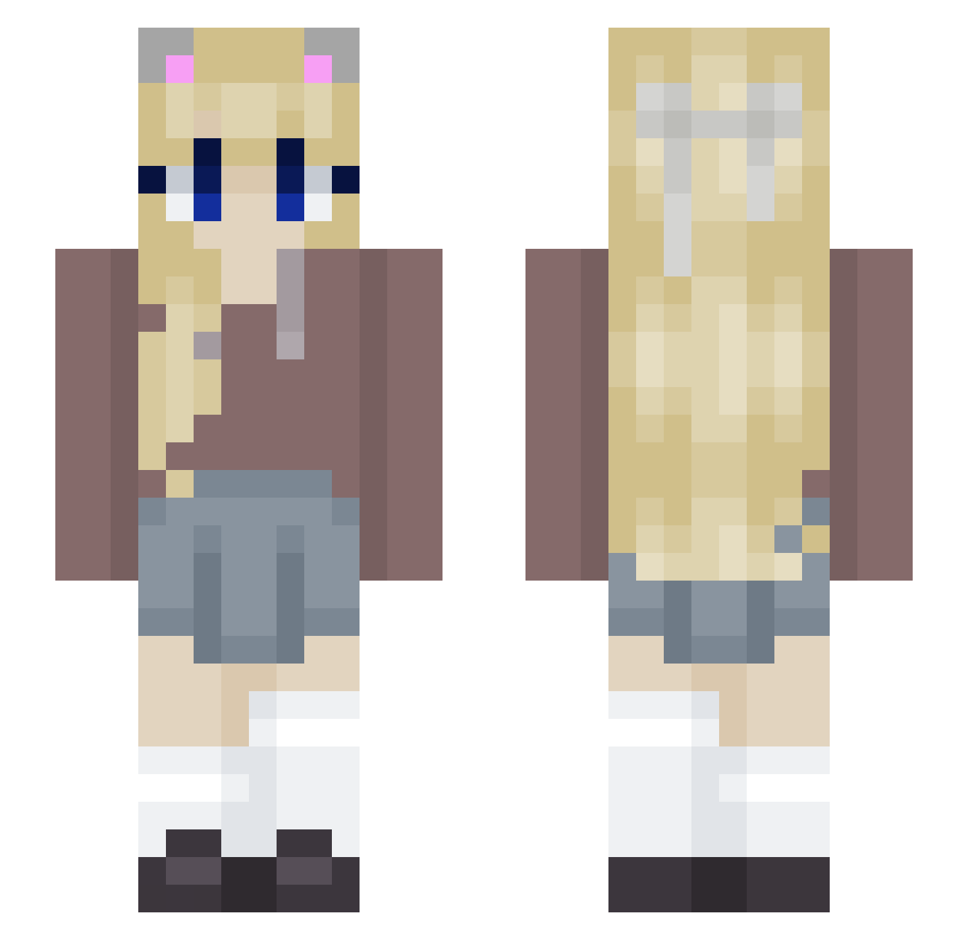 Lore567 Minecraft skin, front and back view