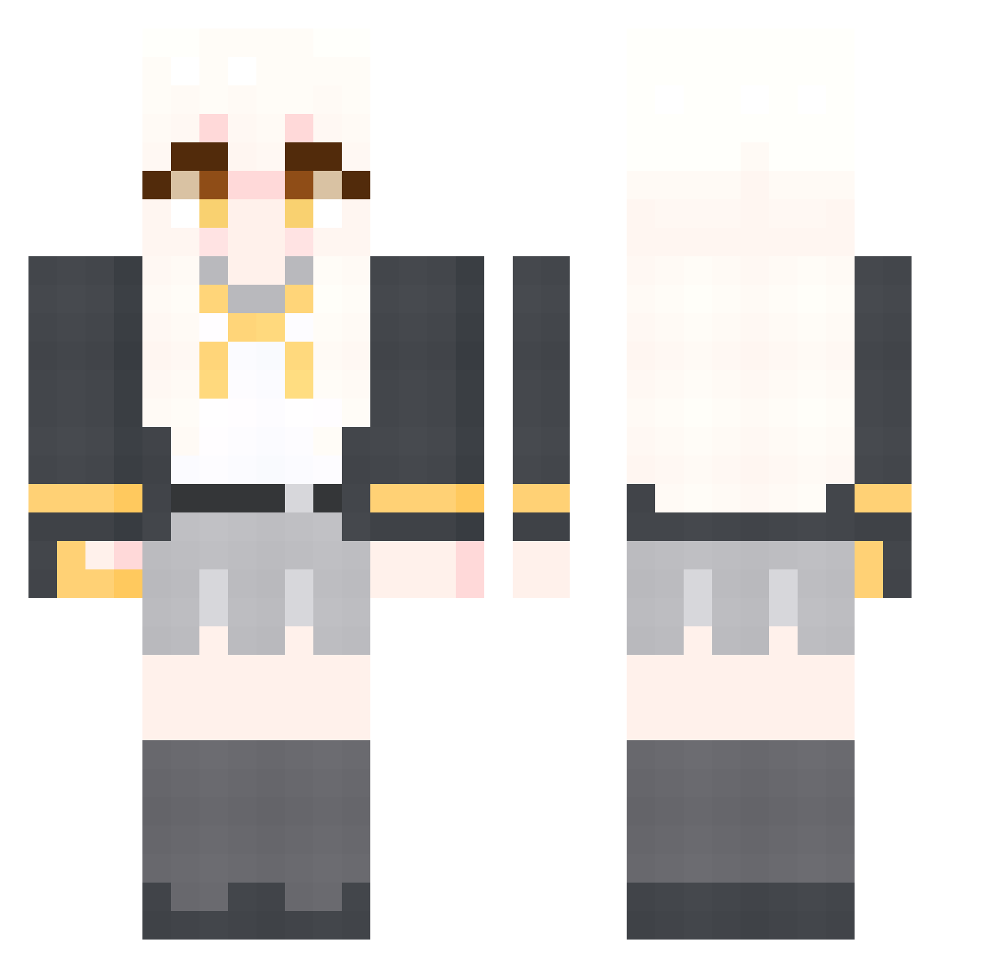 watermando Minecraft skin, front and back view