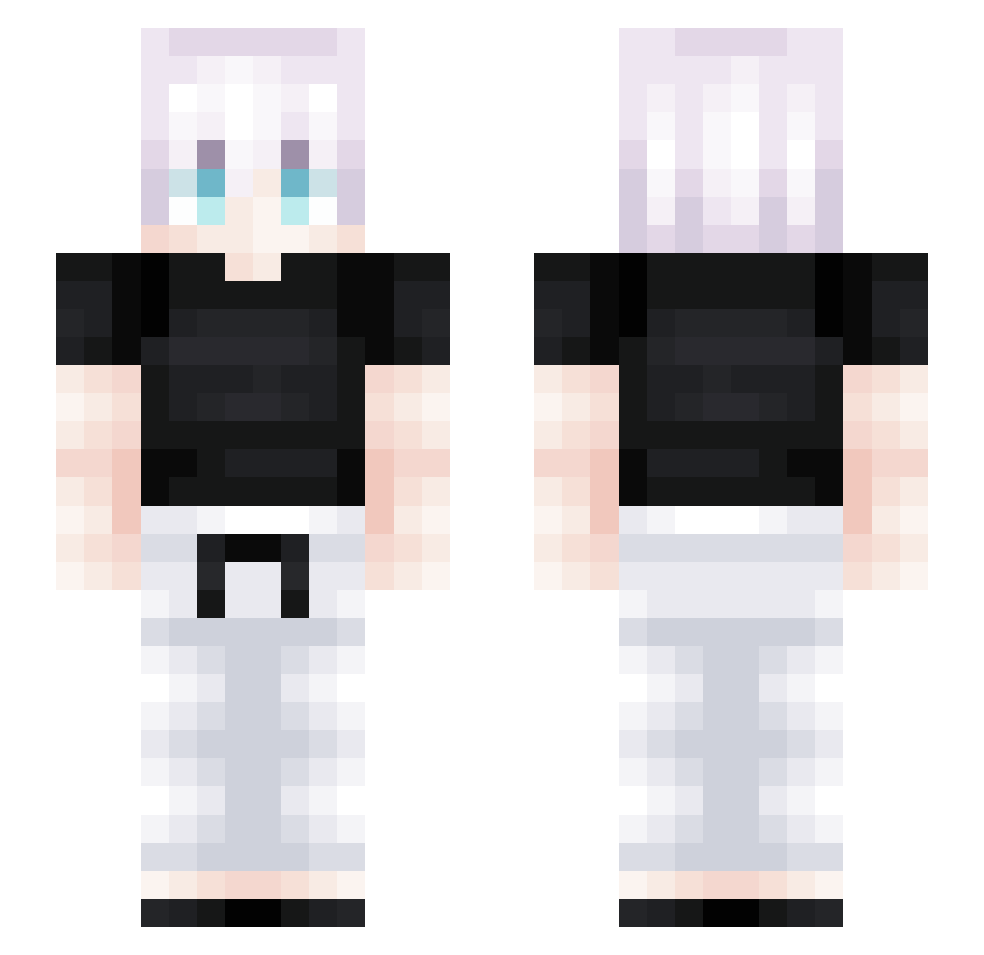 Elm0ntes Minecraft skin, front and back view