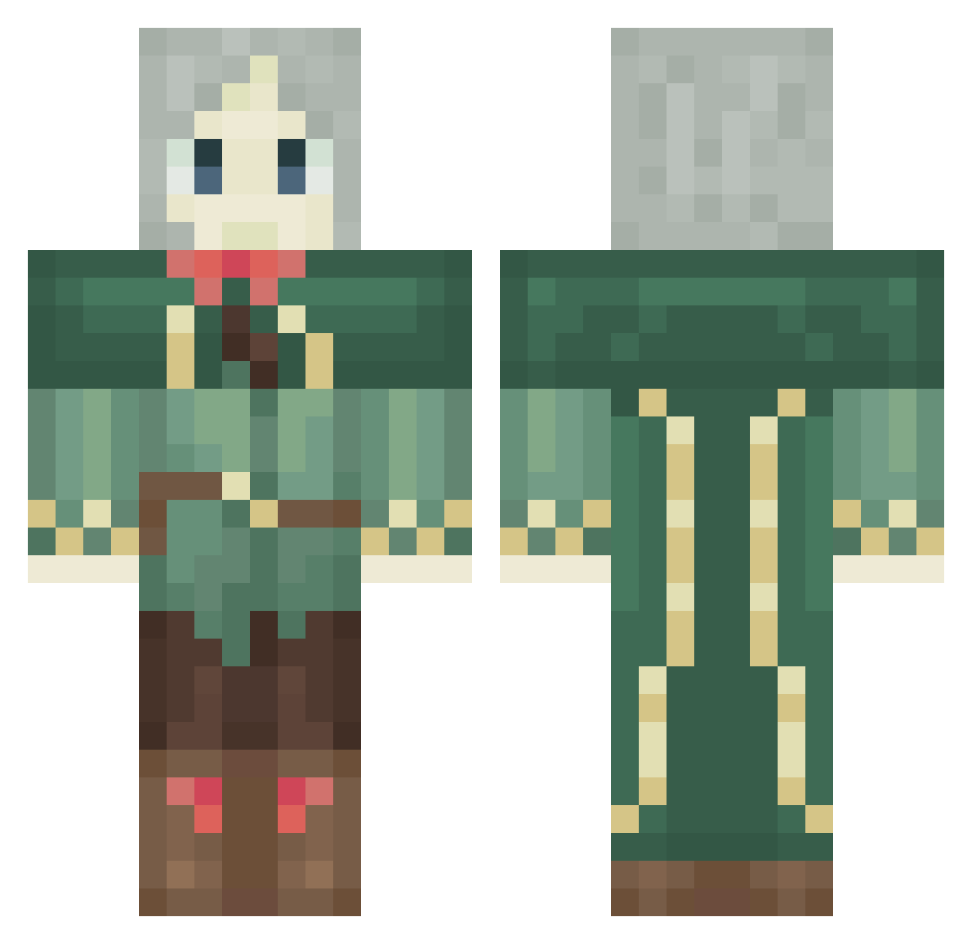 X9AMS Minecraft skin, front and back view