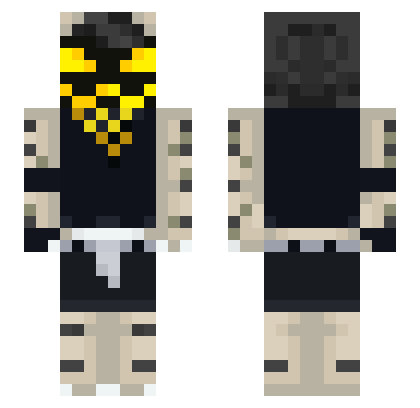 sliqwe3 Minecraft skin, front and back view