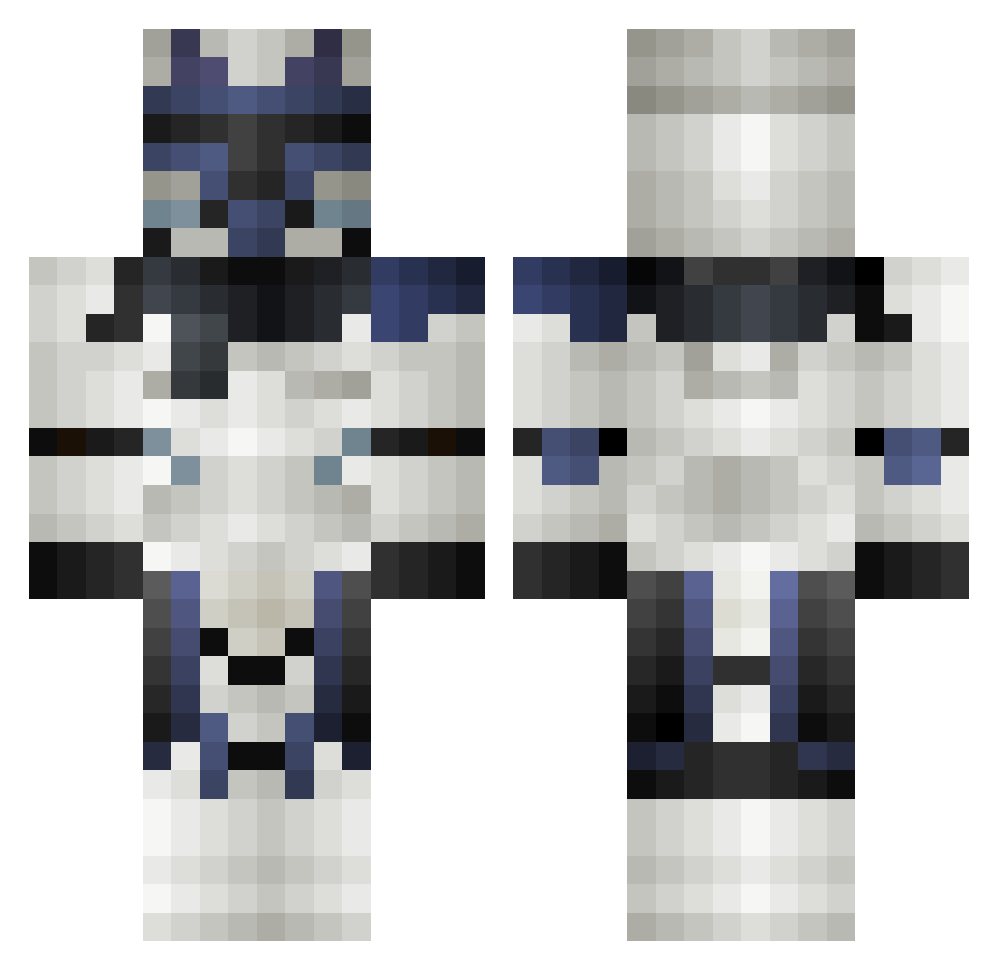 Crim101 Minecraft skin, front and back view