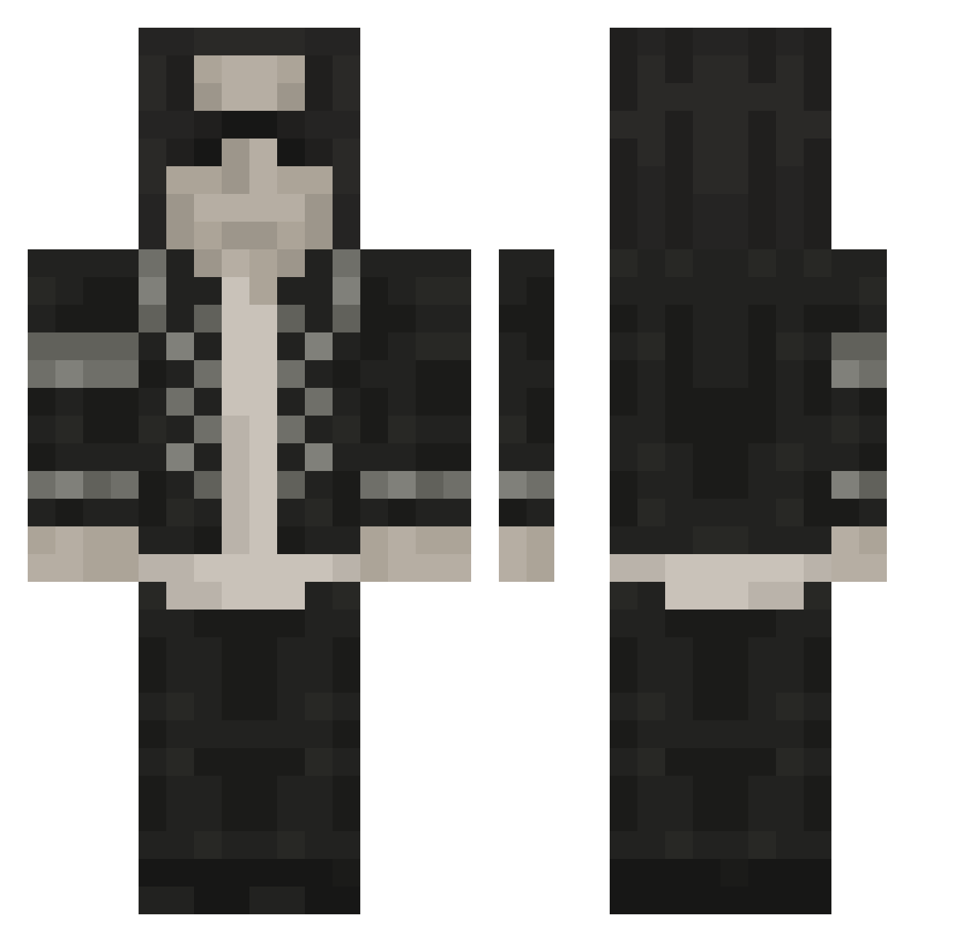 MikhaelJackson Minecraft skin, front and back view