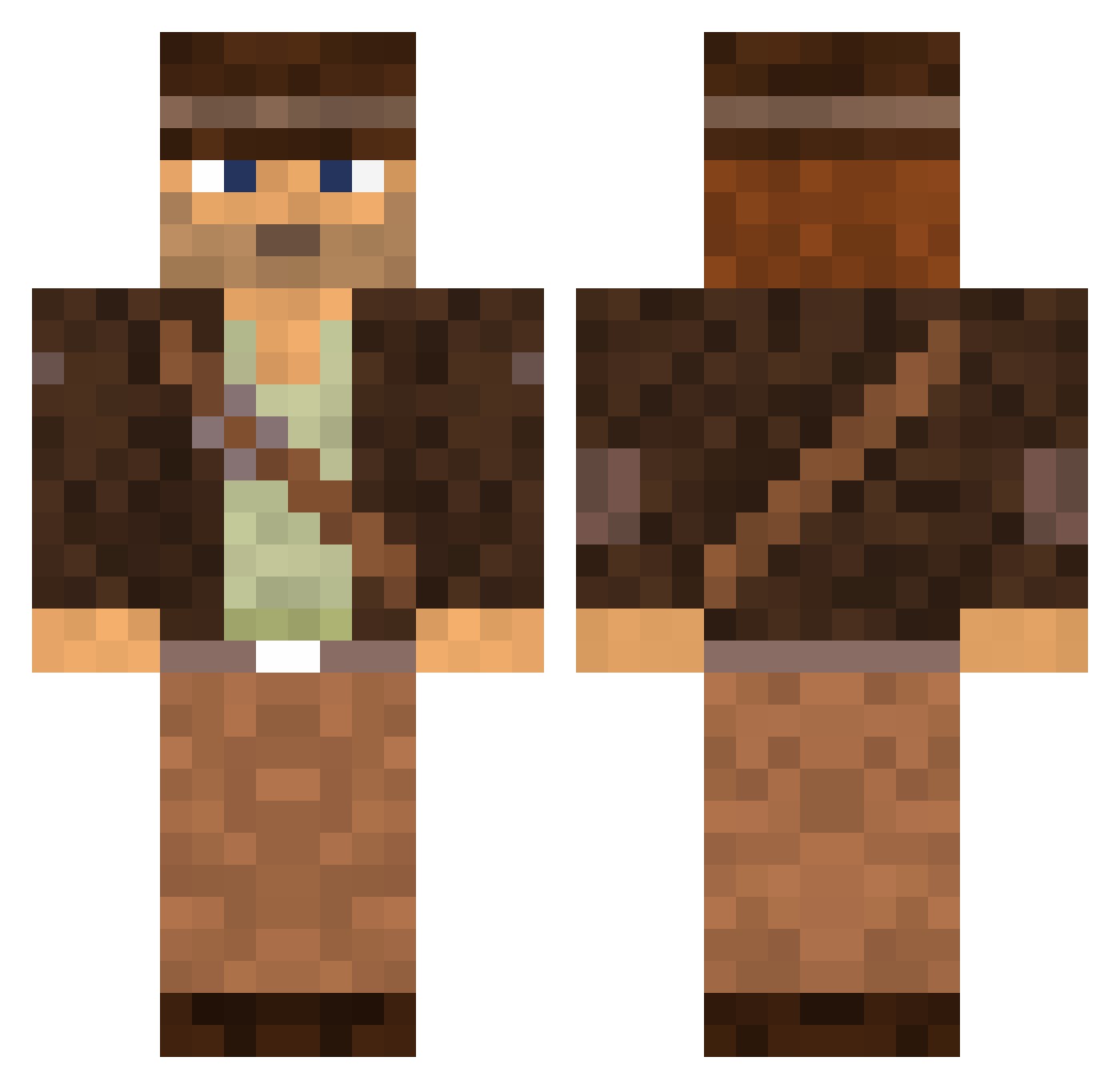 Evernight Minecraft skin, front and back view