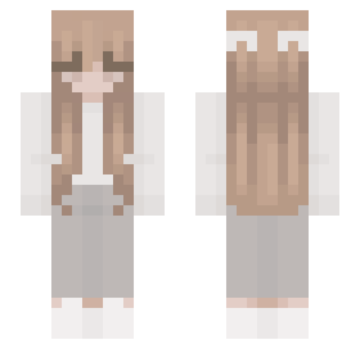 Cyrene Minecraft skin, front and back view