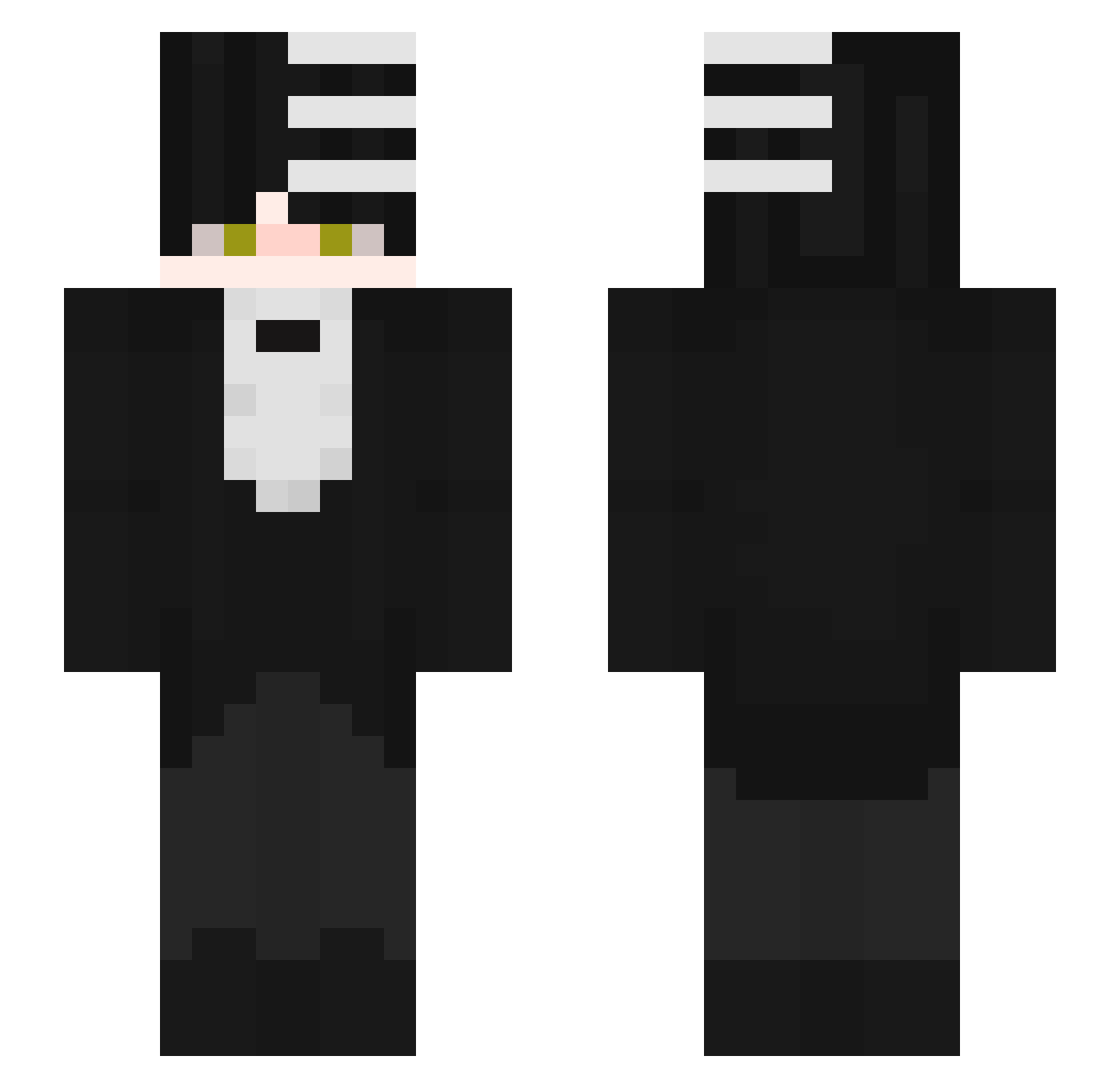ztebubs Minecraft skin, front and back view