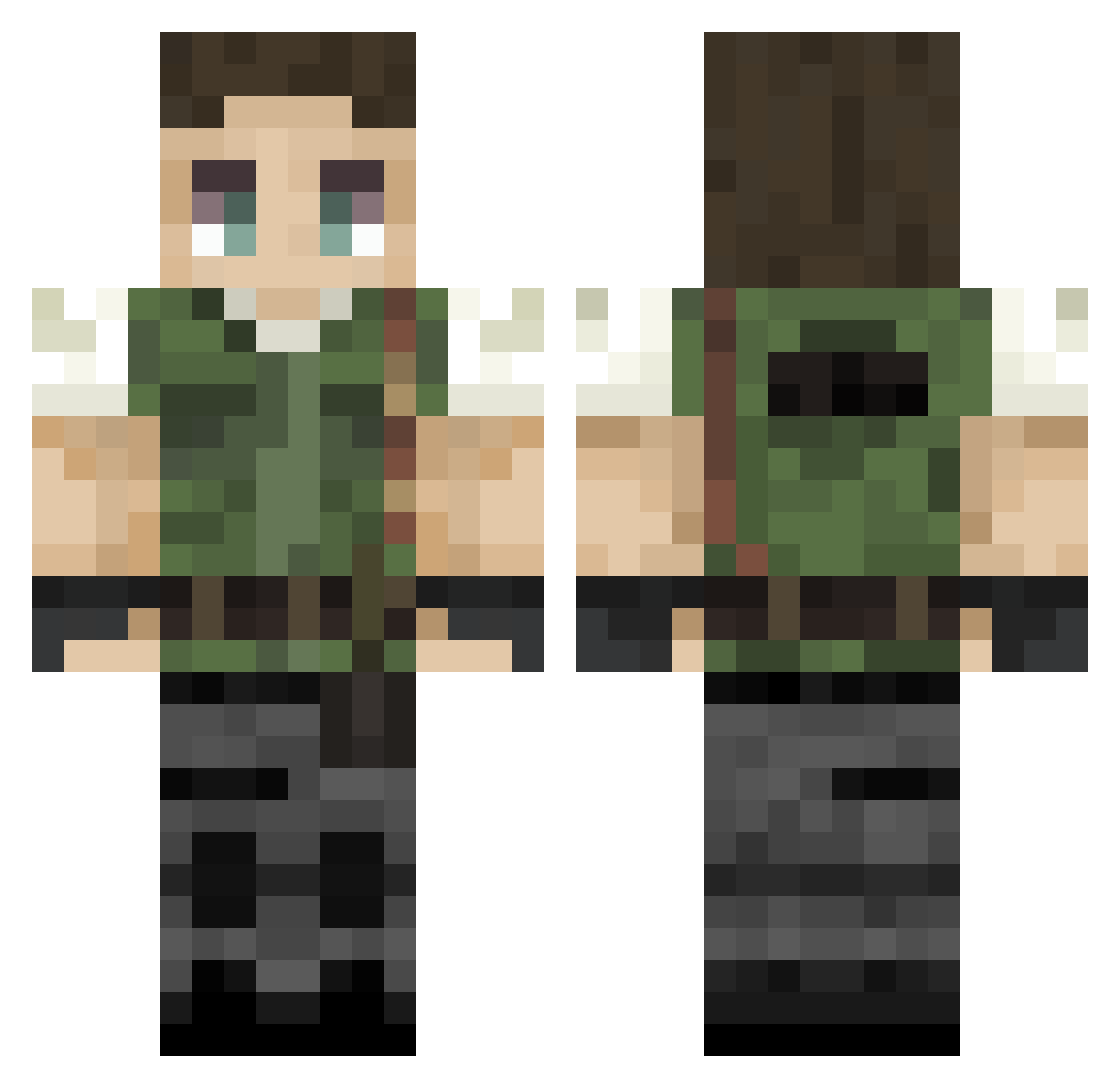 avtobronya Minecraft skin, front and back view