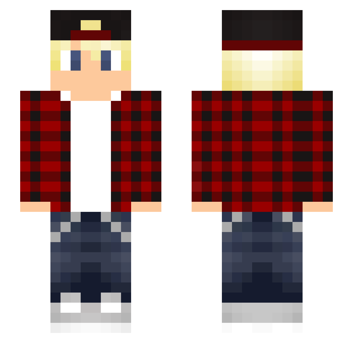 MrTelpin Minecraft skin, front and back view