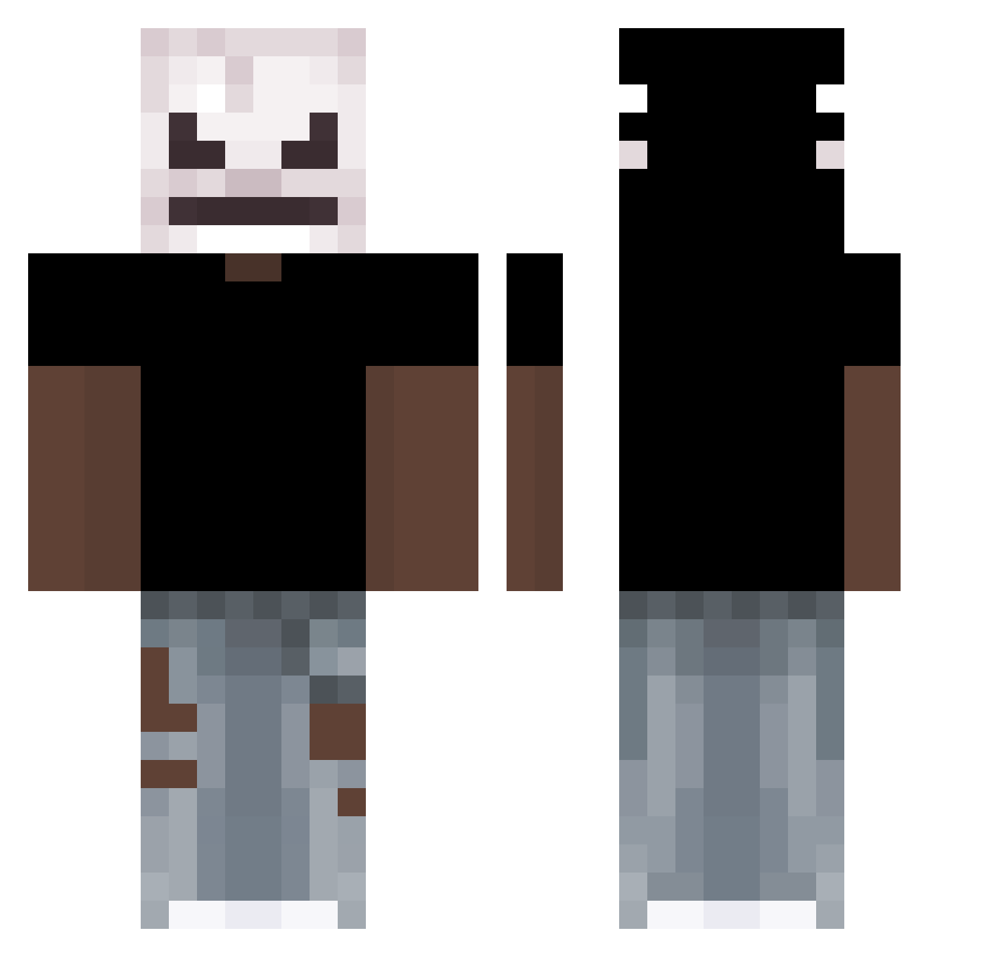 Arwxni Minecraft skin, front and back view