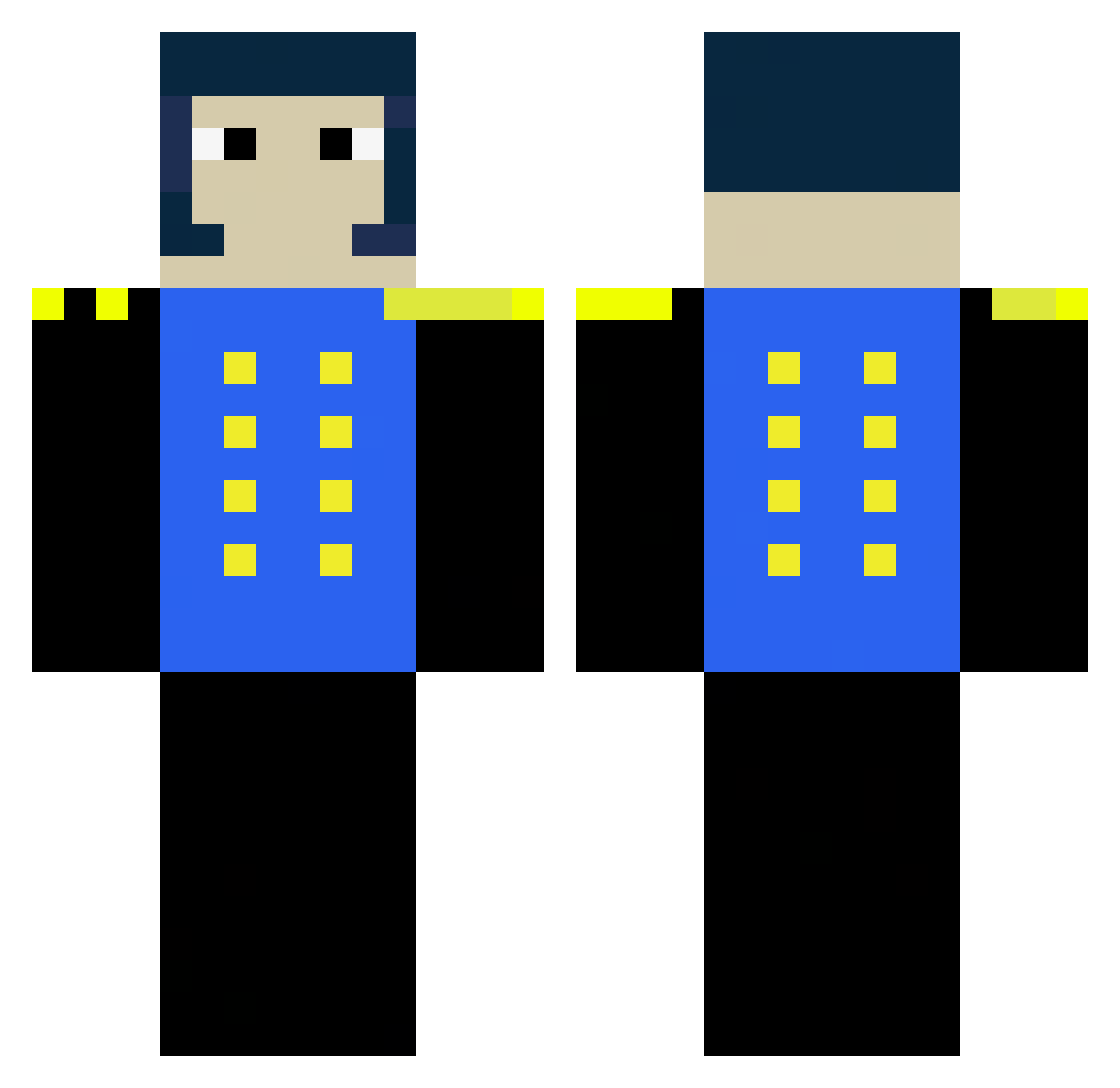 refasaw Minecraft skin, front and back view