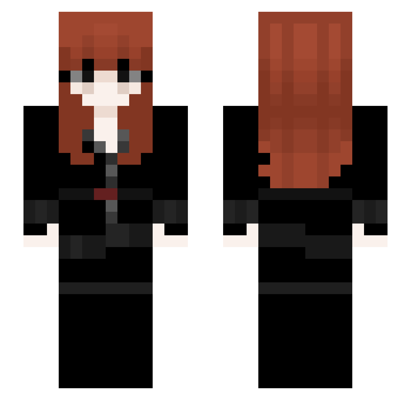 ZJAWAYT Minecraft skin, front and back view