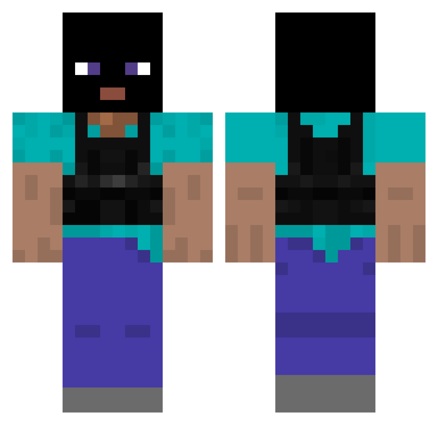 ARealGangsta99 Minecraft skin, front and back view