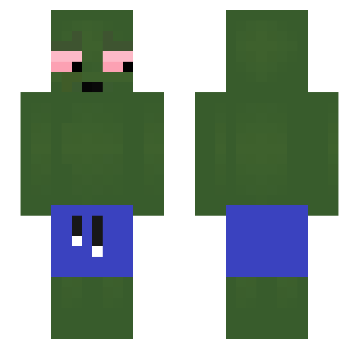 Prodigy Minecraft skin, front and back view