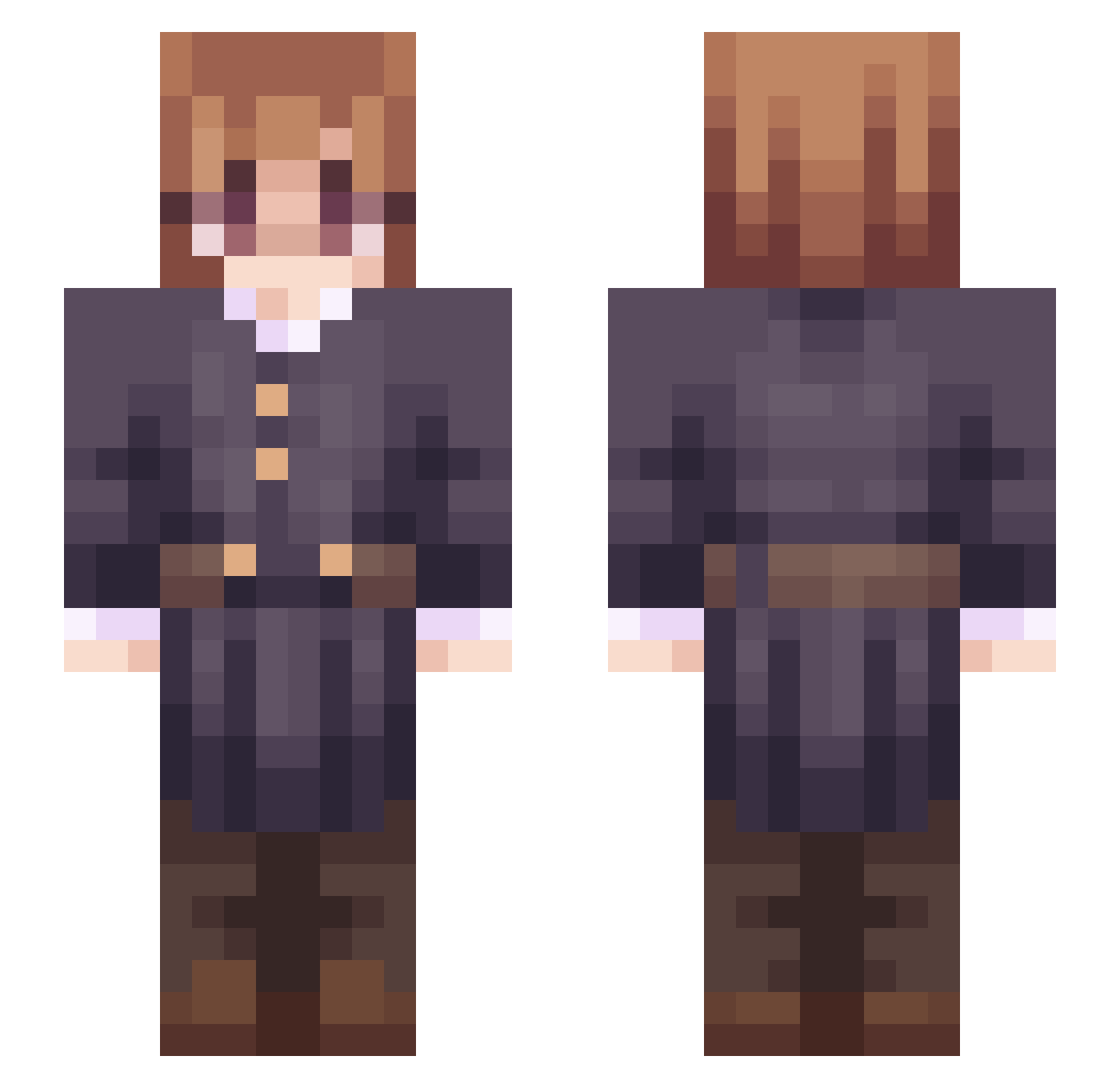 DIBM Minecraft skin, front and back view
