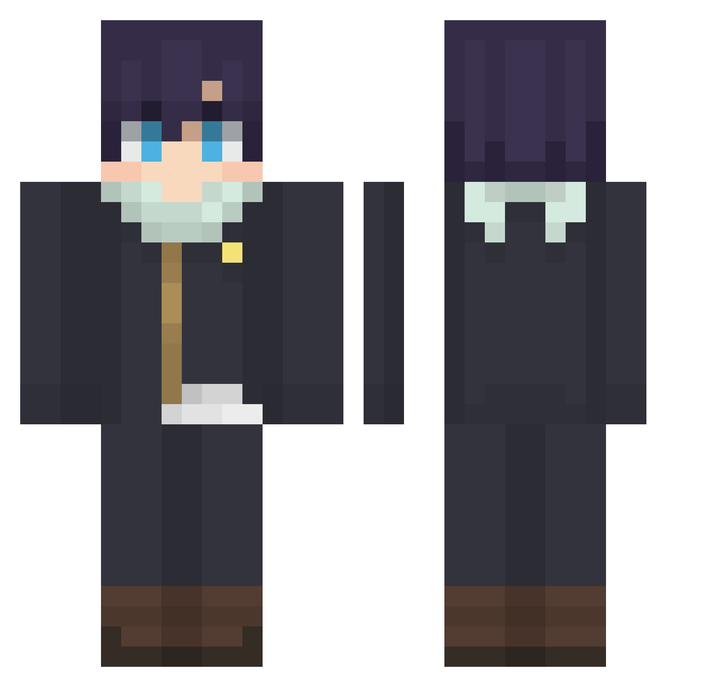 rylamwastaken Minecraft skin, front and back view