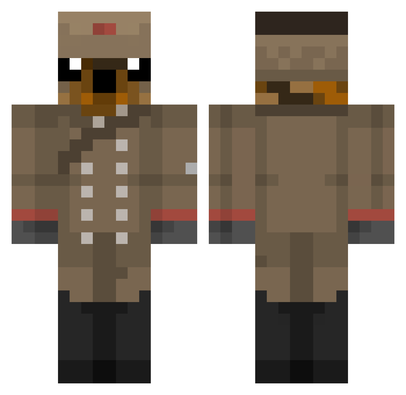 KIT_die_Katze Minecraft skin, front and back view