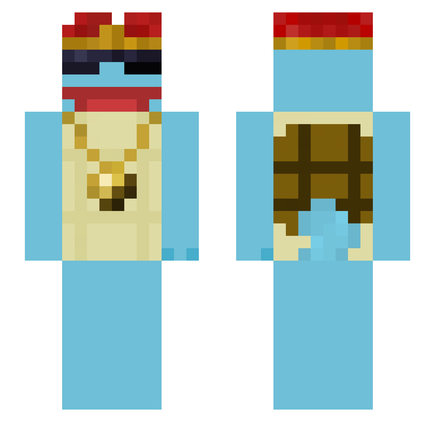 Cianity Minecraft skin, front and back view