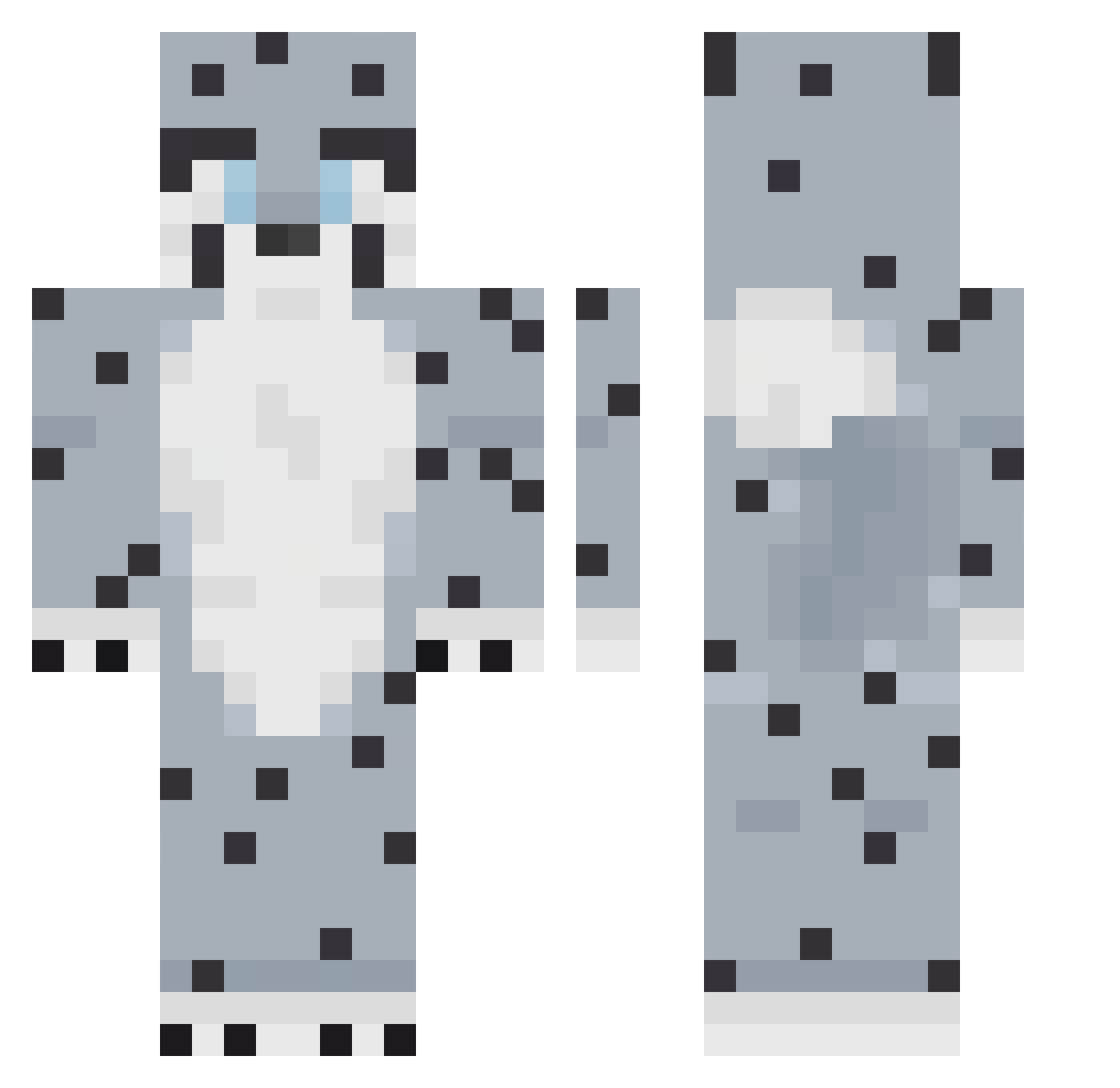 freesea Minecraft skin, front and back view