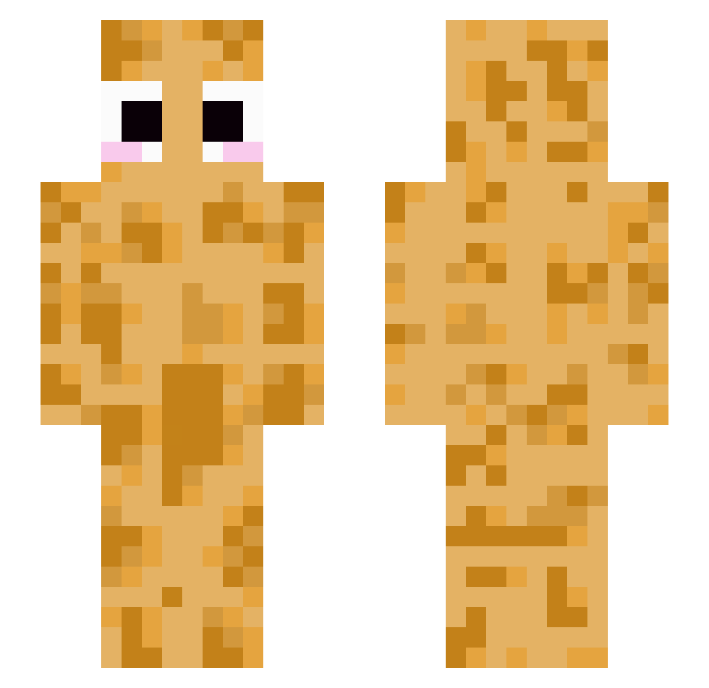 DairyIs Minecraft skin, front and back view