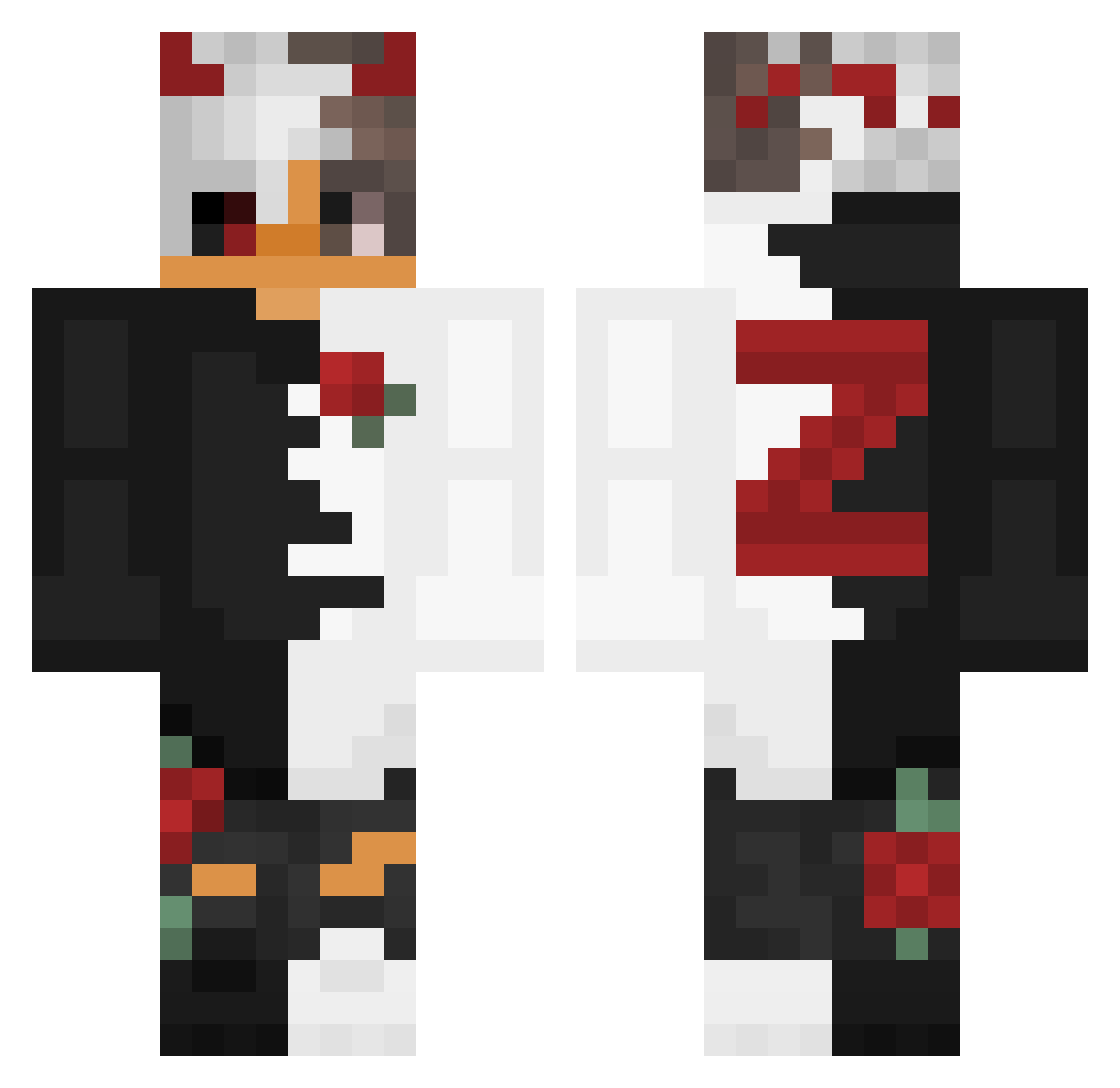 ZacePvP Minecraft skin, front and back view