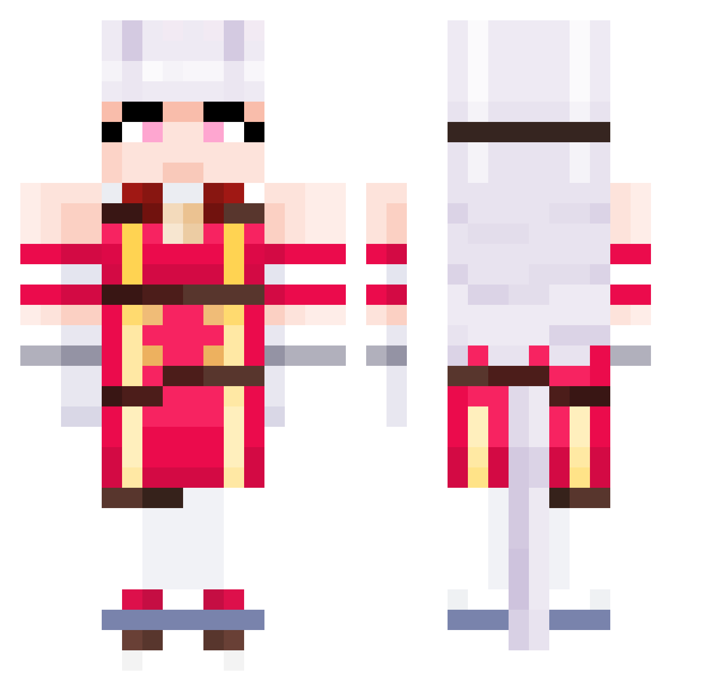 Dumdumhead Minecraft skin, front and back view