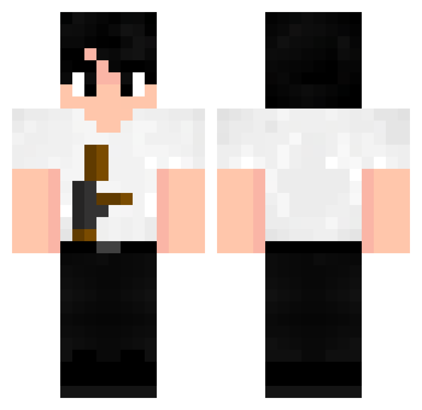 Londens Minecraft skin, front and back view