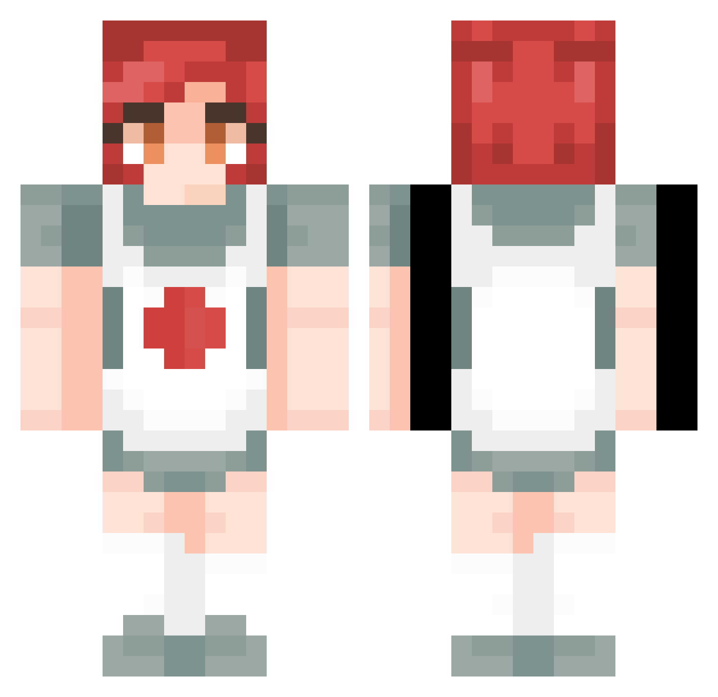 PotatoBopper Minecraft skin, front and back view