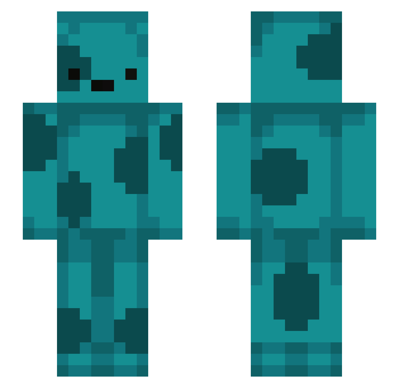 RainbowKitty190 Minecraft skin, front and back view