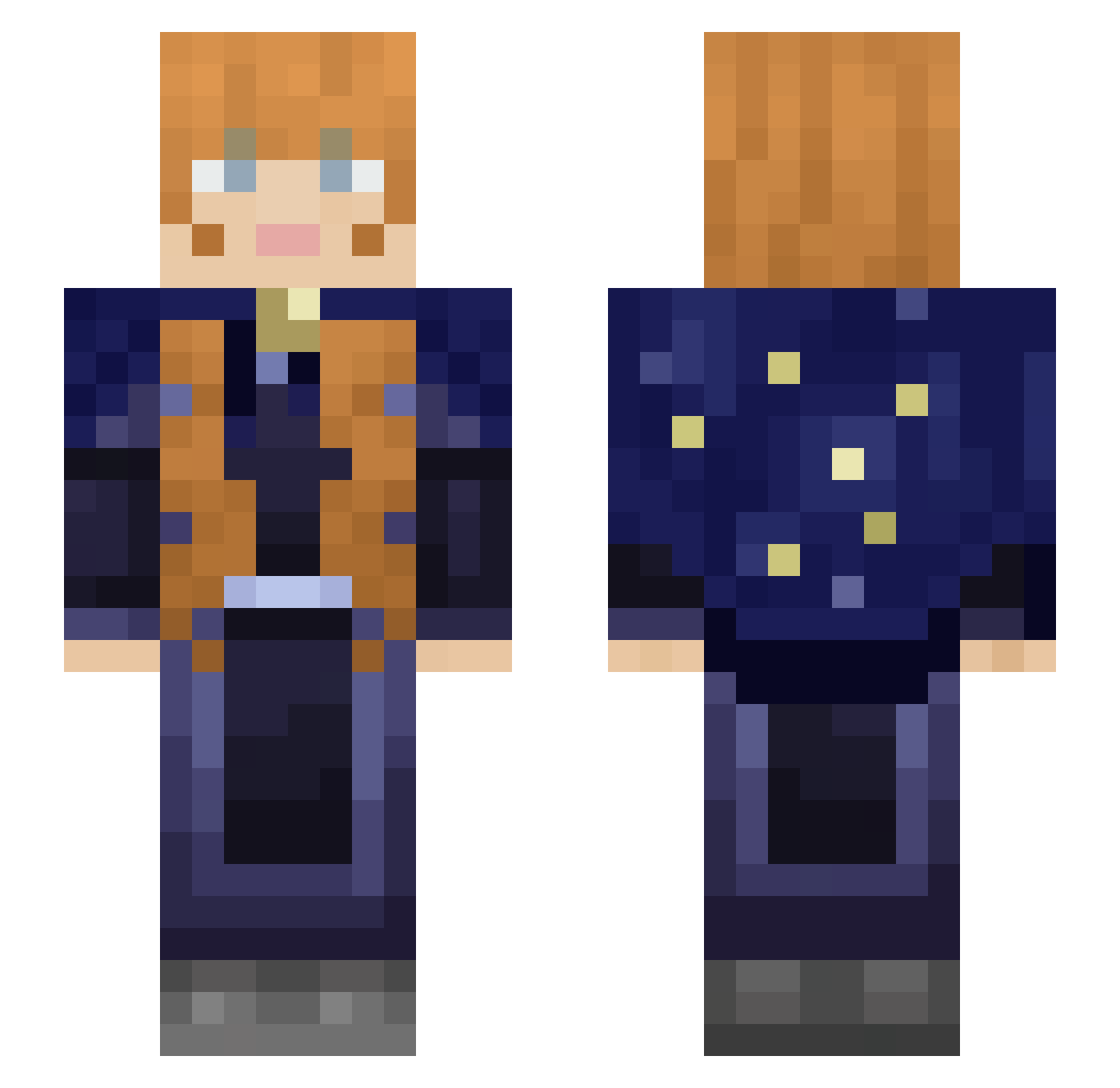 Estrajan Minecraft skin, front and back view