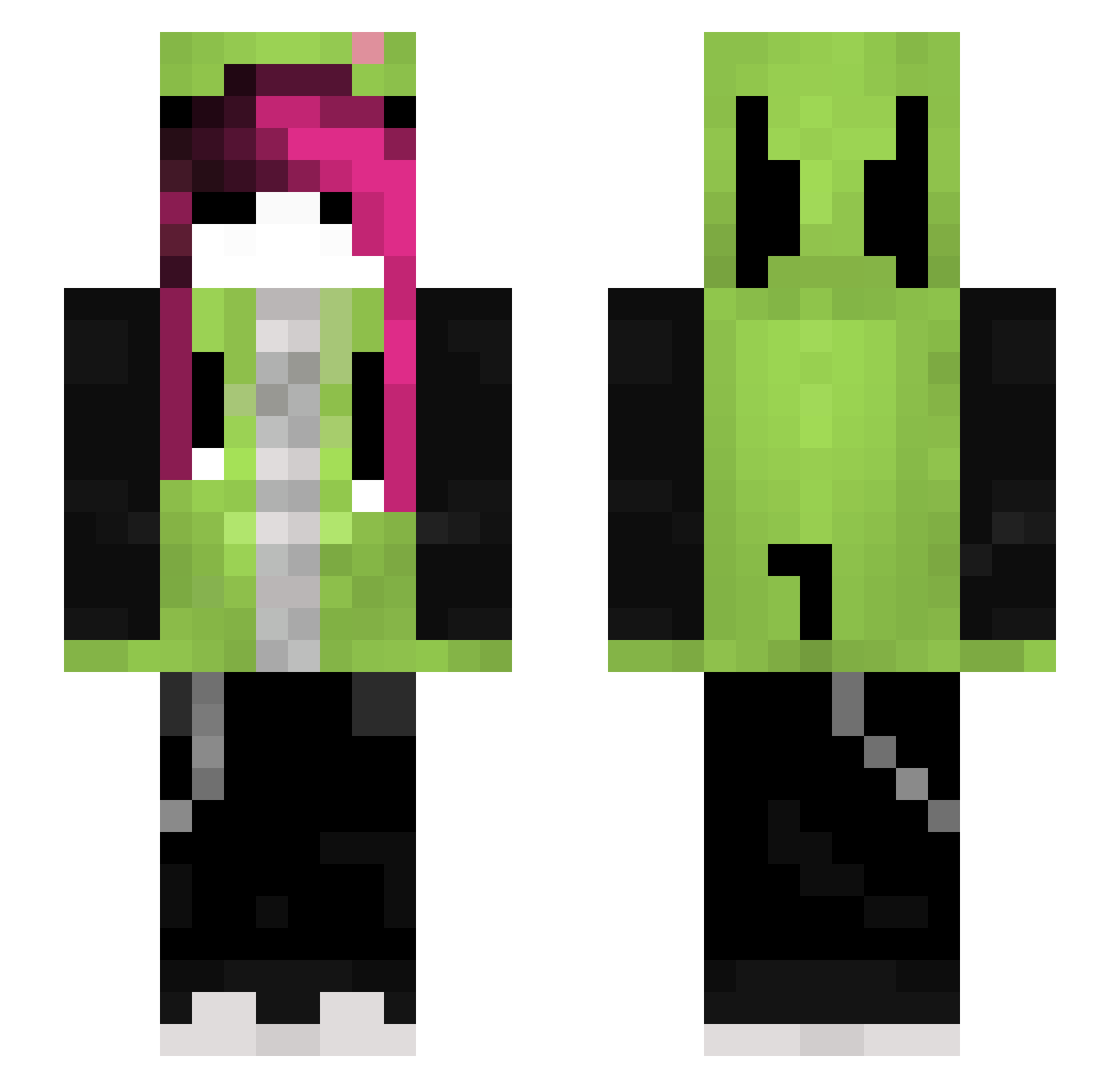 gnashfangs Minecraft skin, front and back view