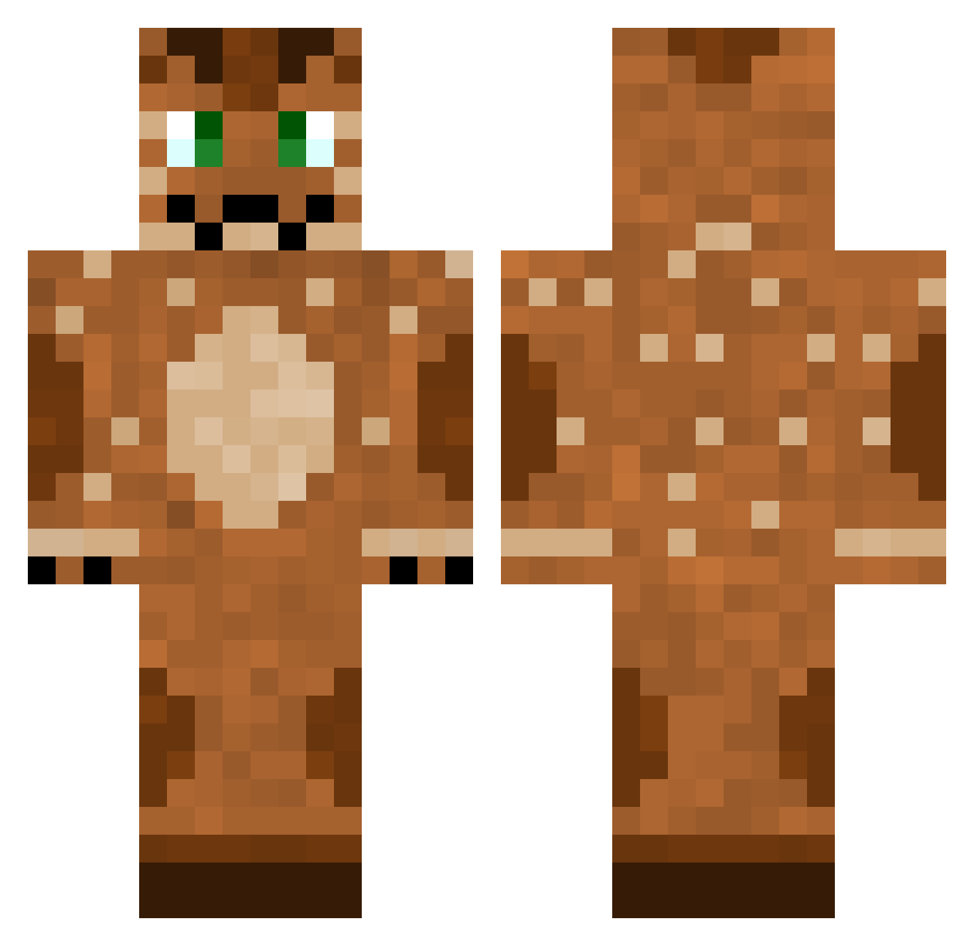 twofires Minecraft skin, front and back view