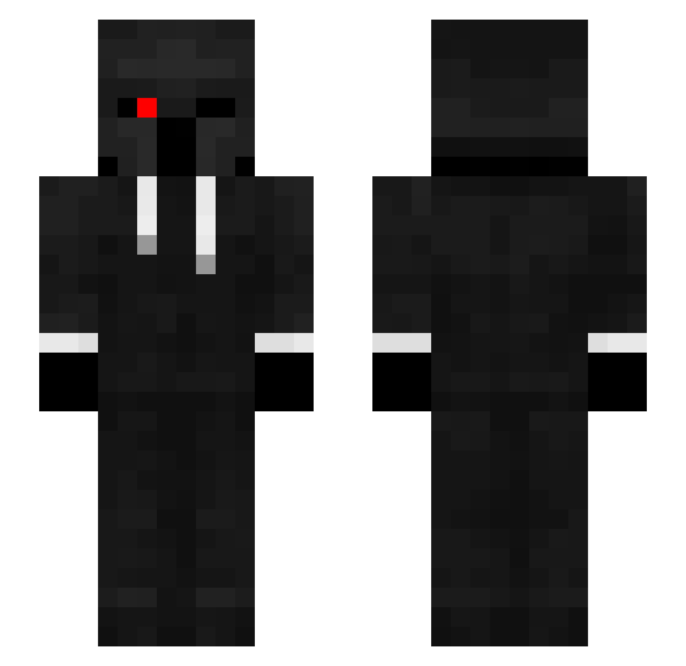 BlackWolfReaper Minecraft skin, front and back view