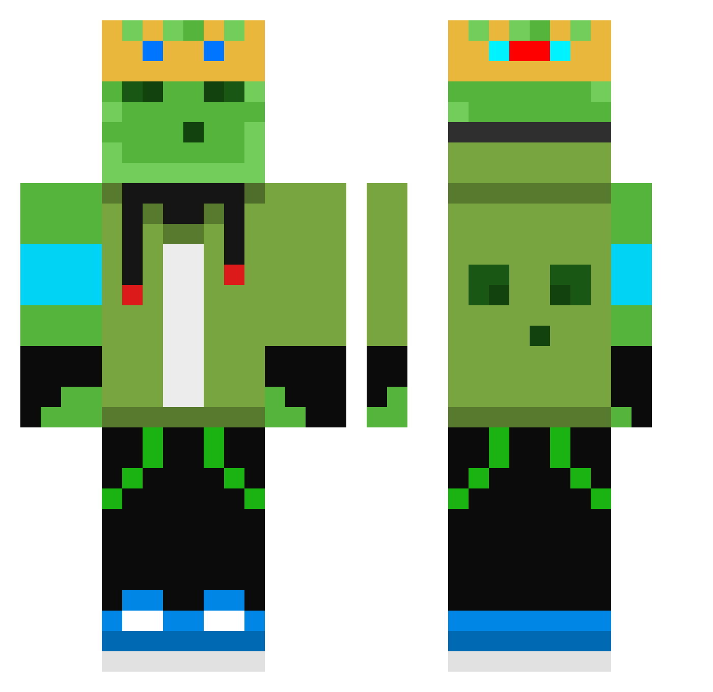 TheBigSlime11 Minecraft skin, front and back view