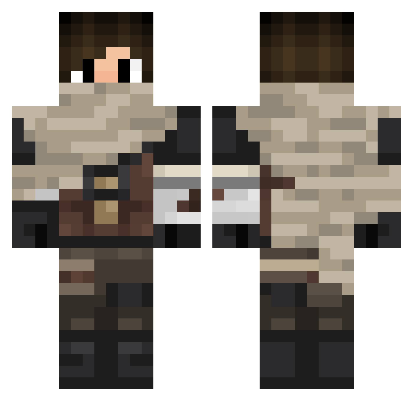 Le9n15 Minecraft skin, front and back view