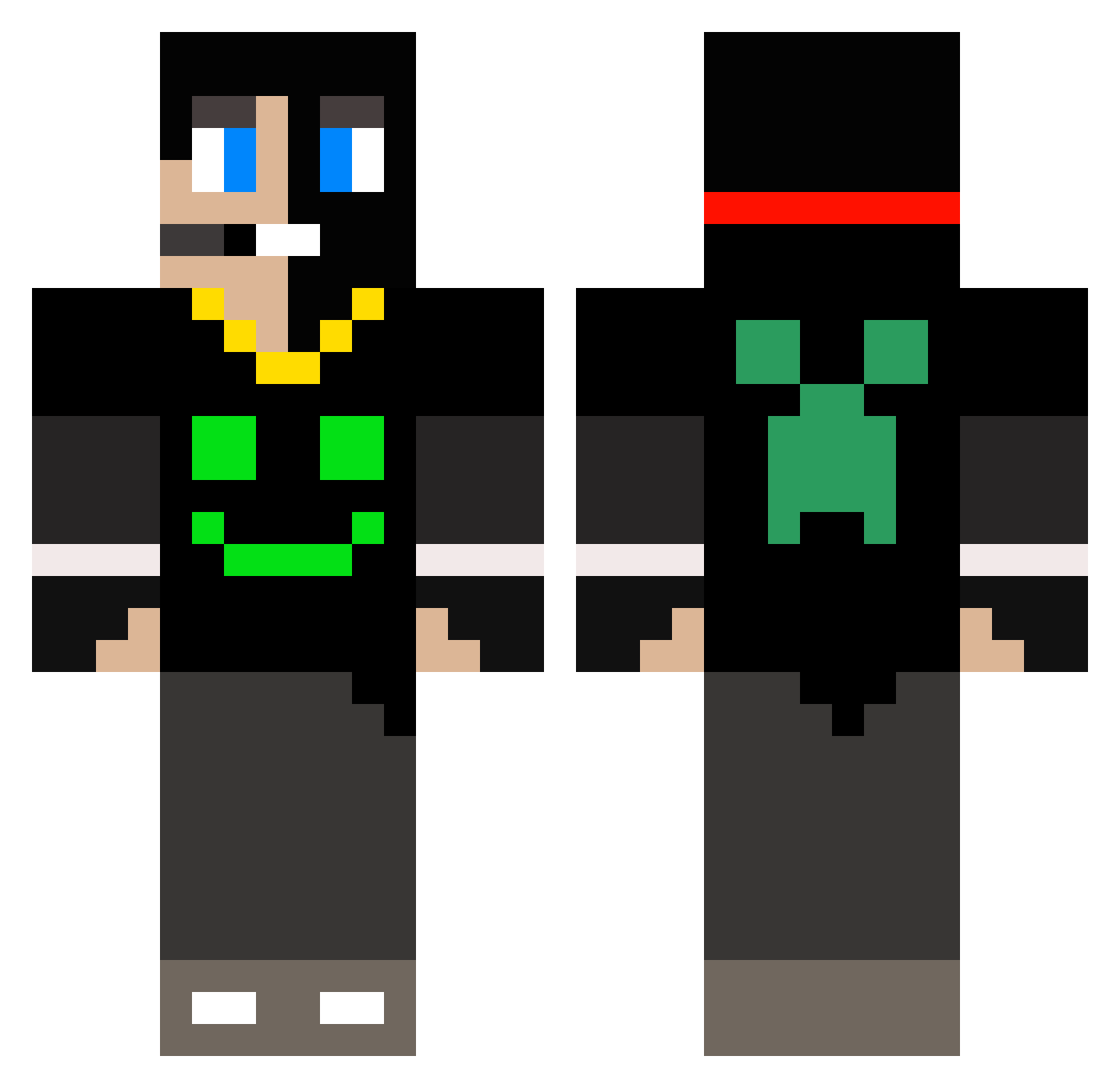 Cascardro Minecraft skin, front and back view
