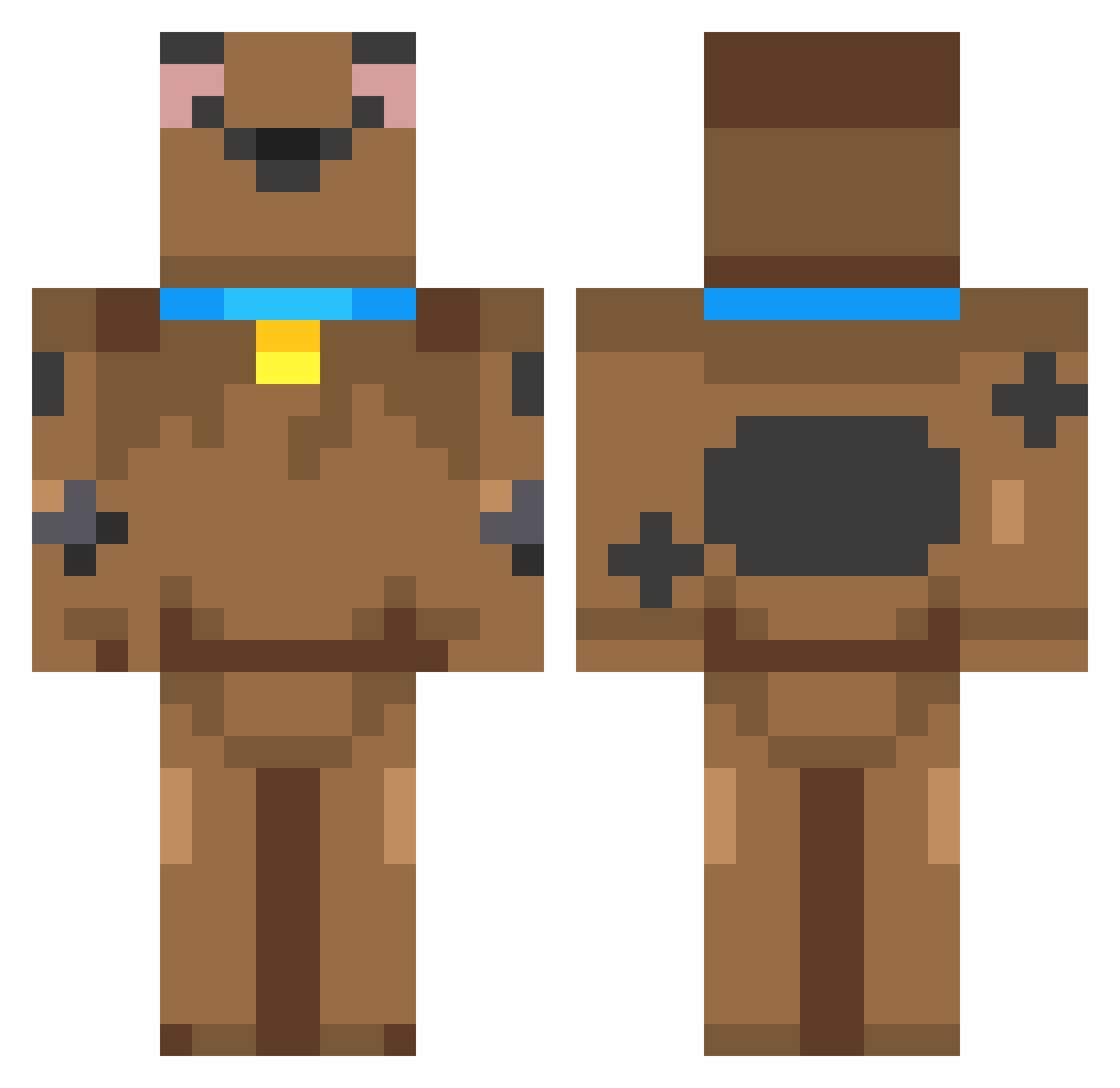 KyleTennit Minecraft skin, front and back view