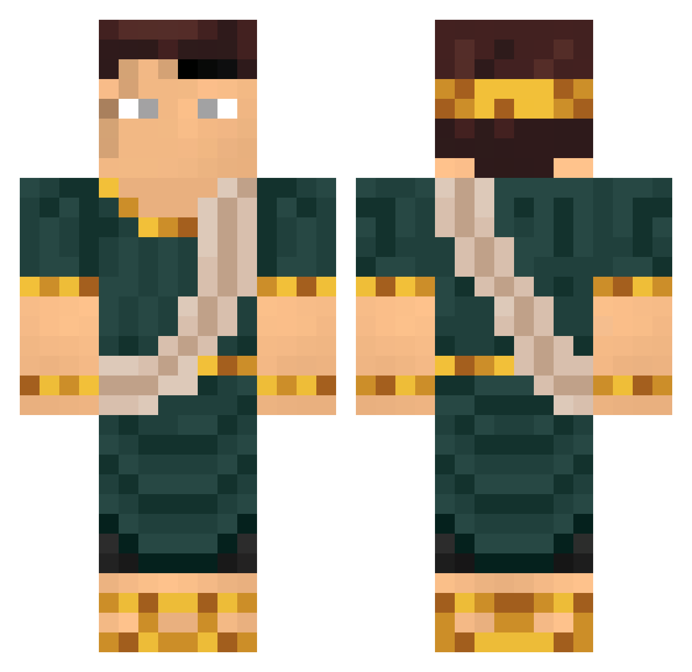 YourManGabriel Minecraft skin, front and back view
