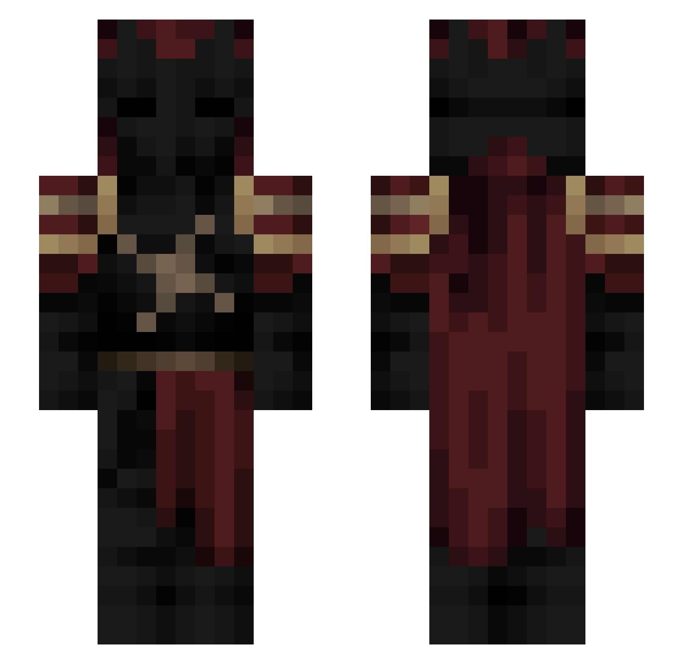 SPCMute Minecraft skin, front and back view