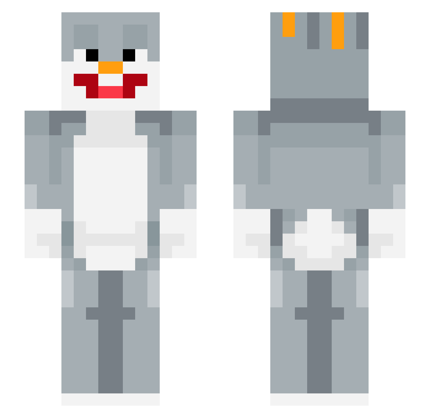 fiiluta Minecraft skin, front and back view