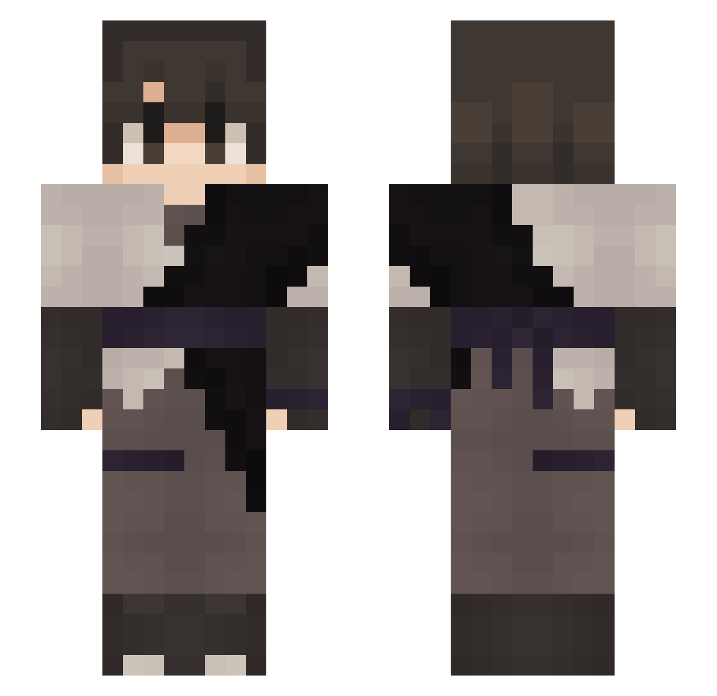Xenolith161 Minecraft skin, front and back view