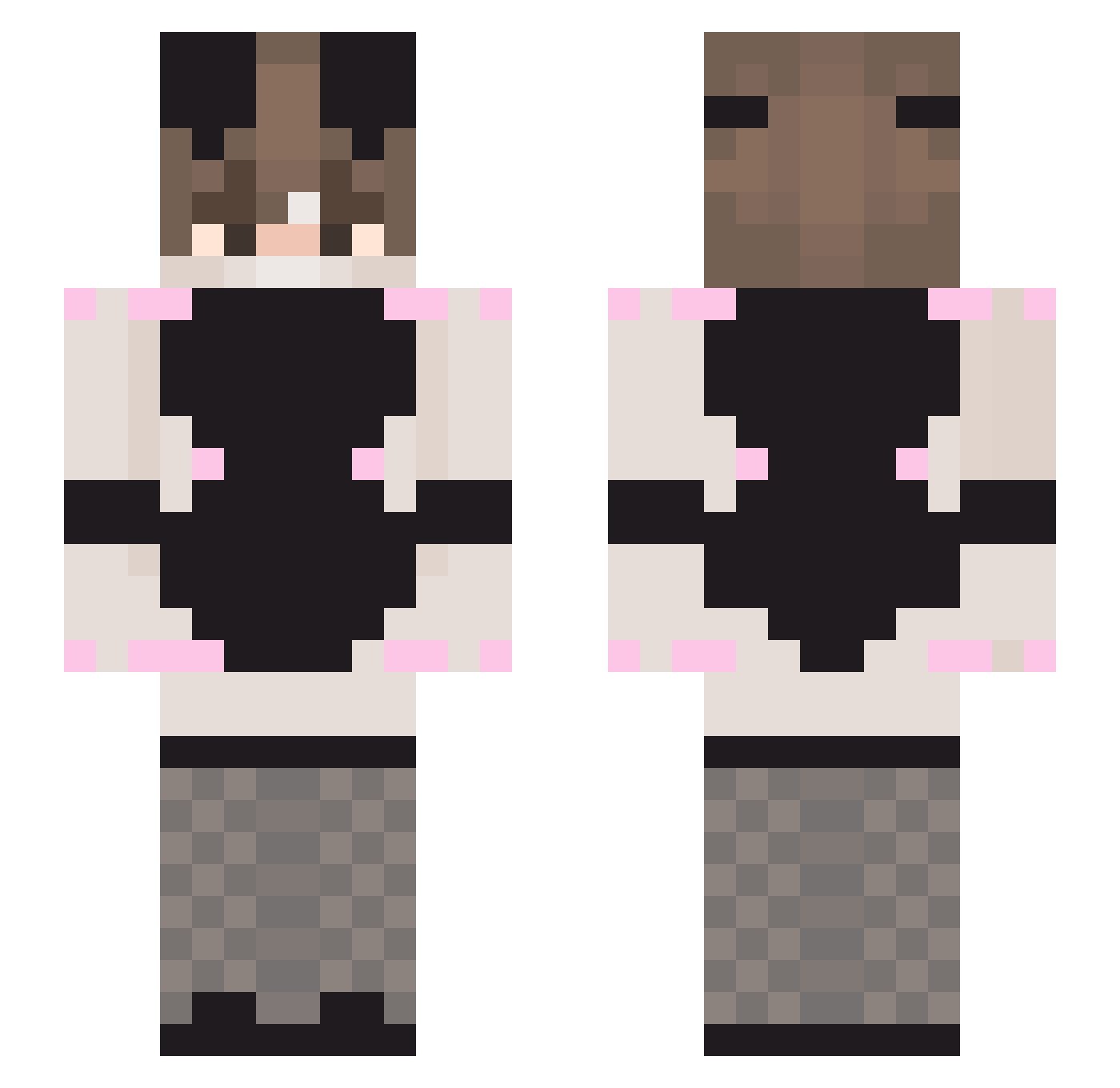 Alisabeth123 Minecraft skin, front and back view