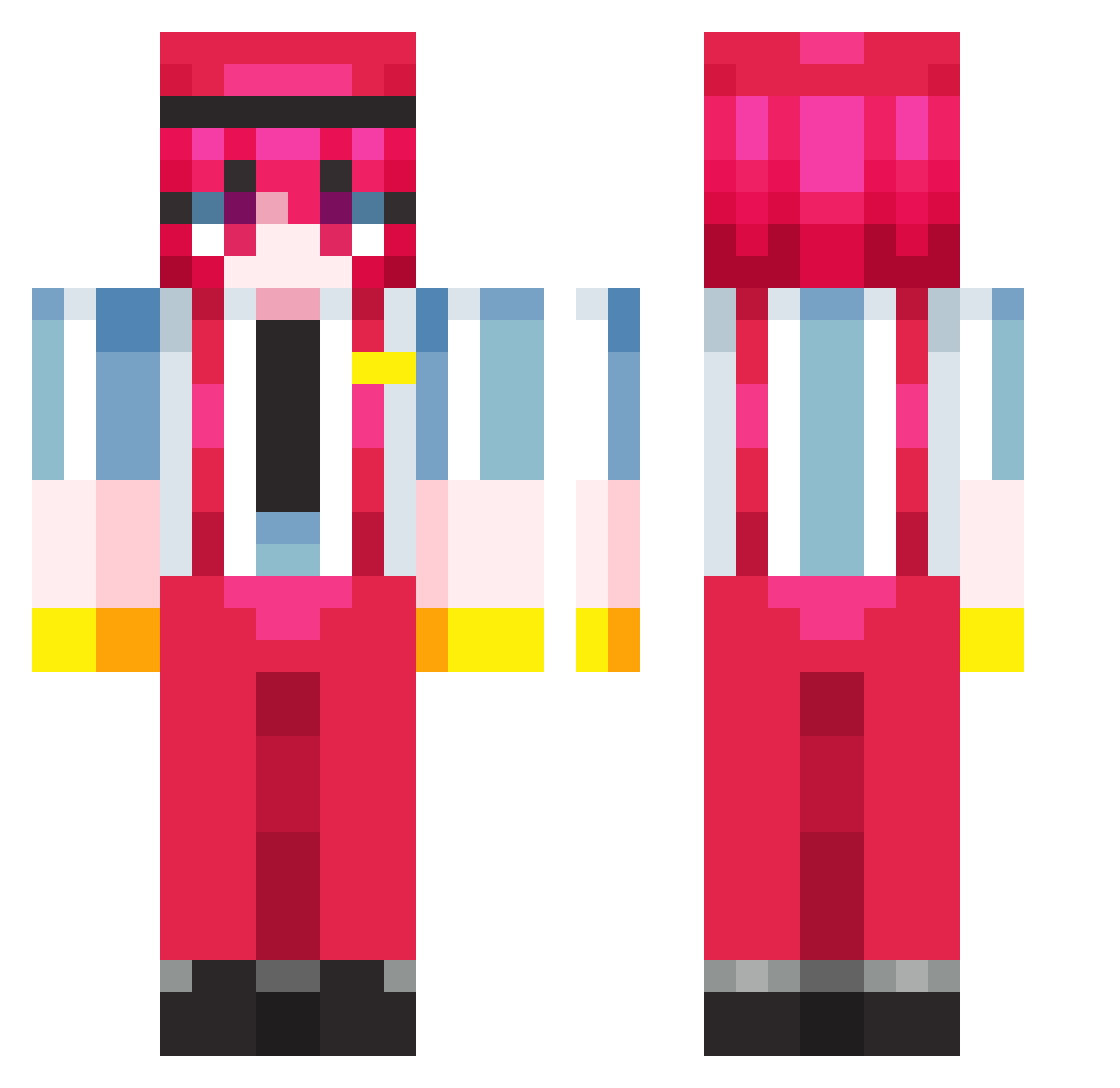 LittleTsukiChan Minecraft skin, front and back view