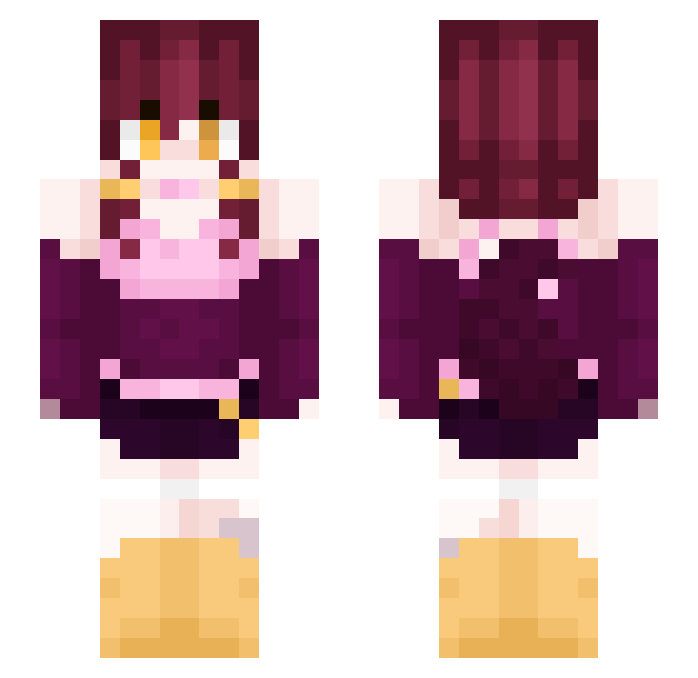BuzzyyyyBee Minecraft skin, front and back view