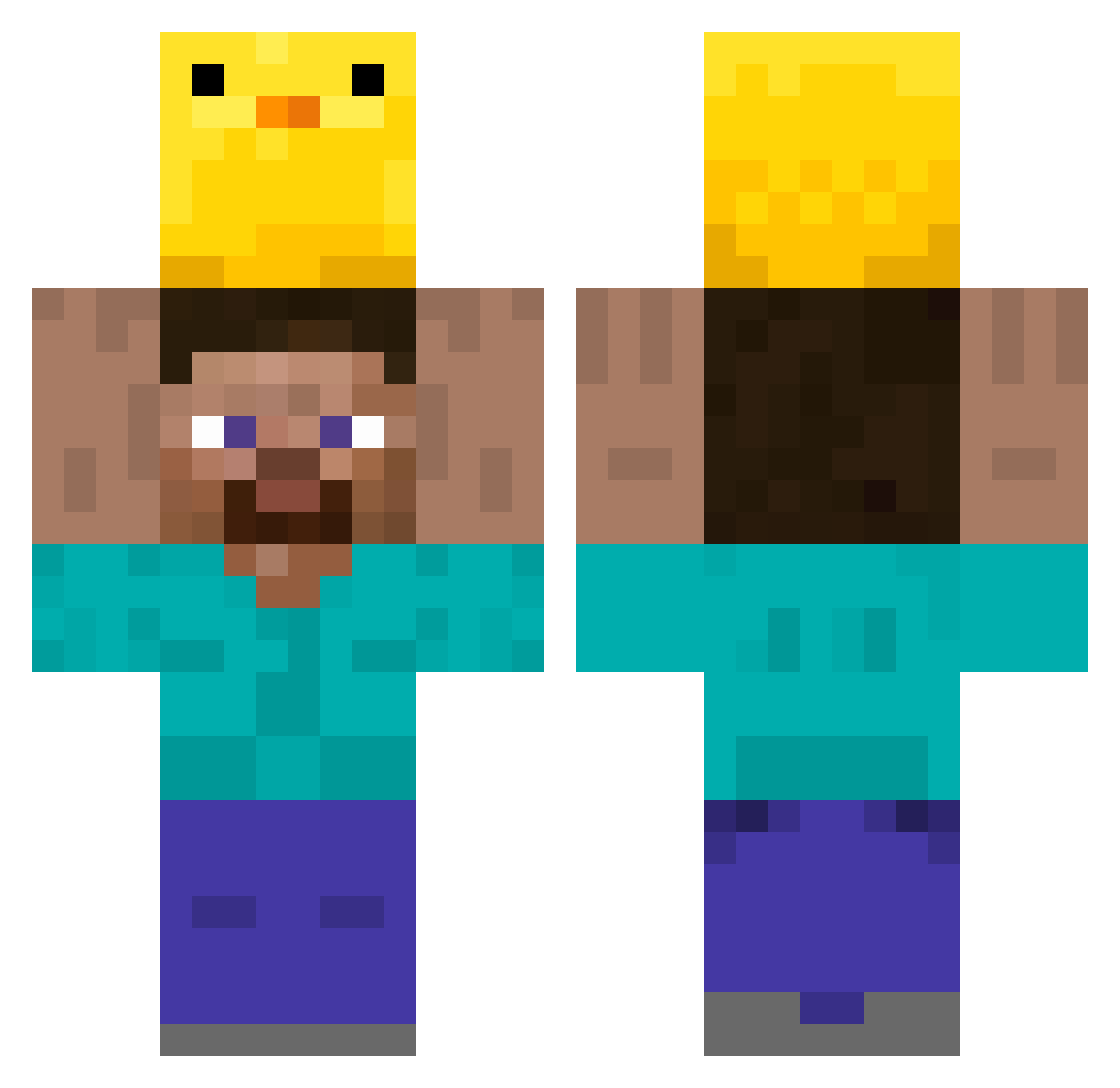 StaxTheOne Minecraft skin, front and back view