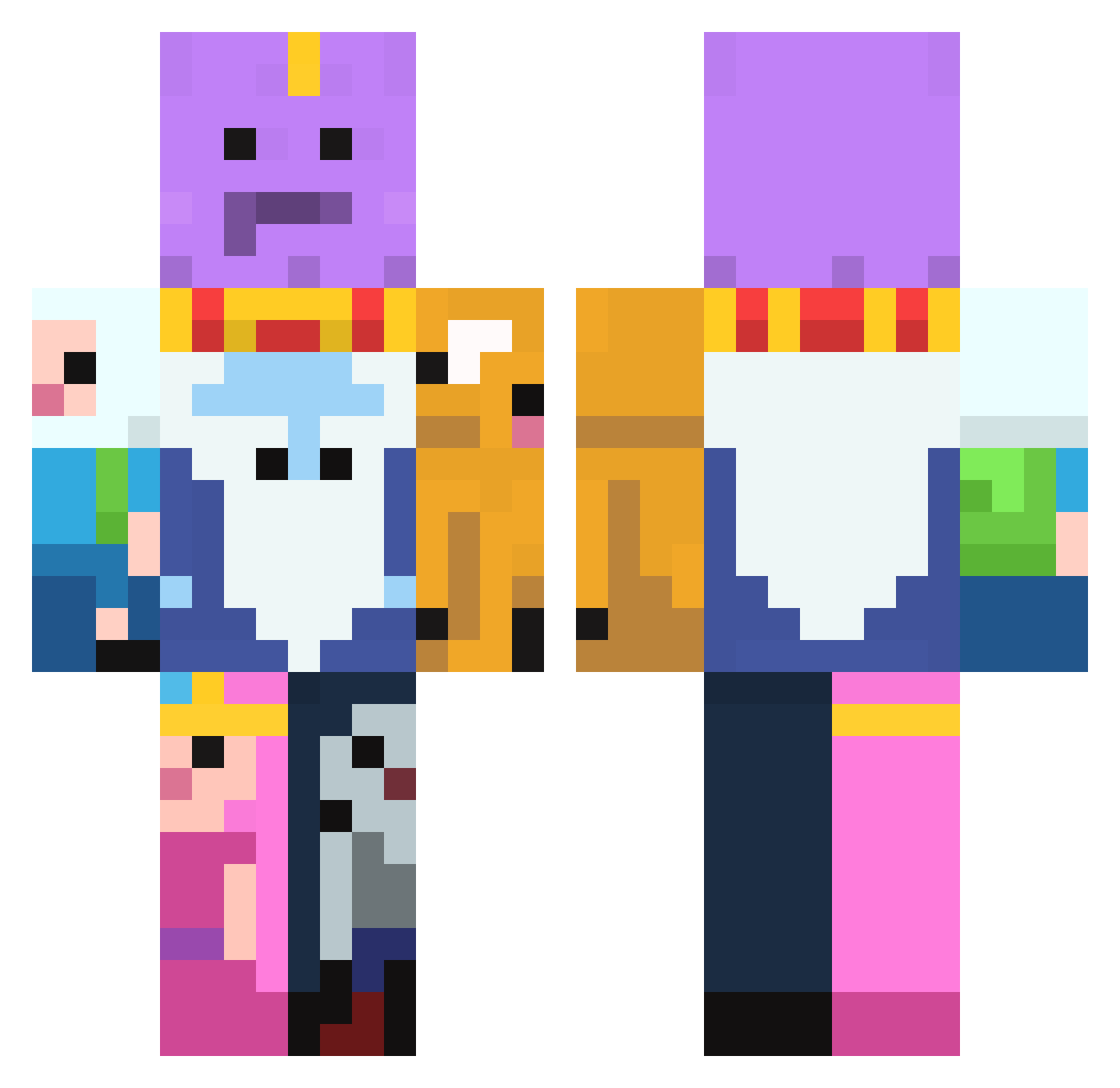 harks Minecraft skin, front and back view