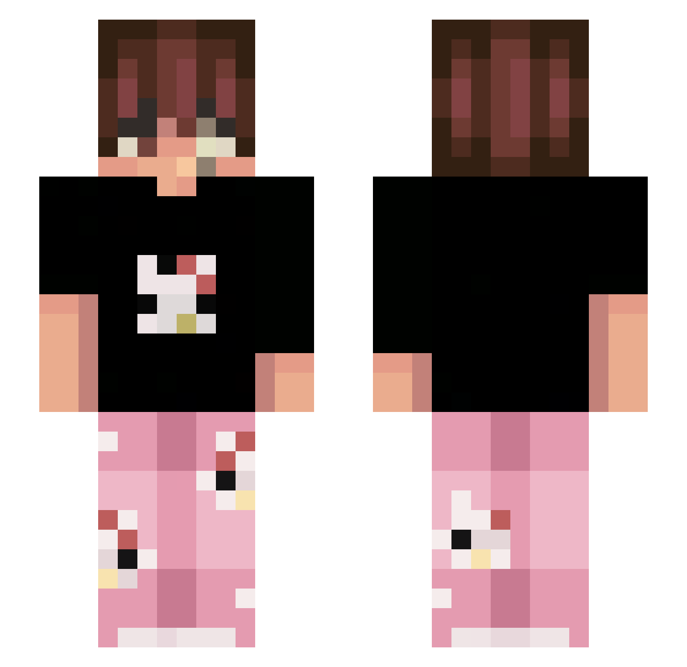 orliix Minecraft skin, front and back view