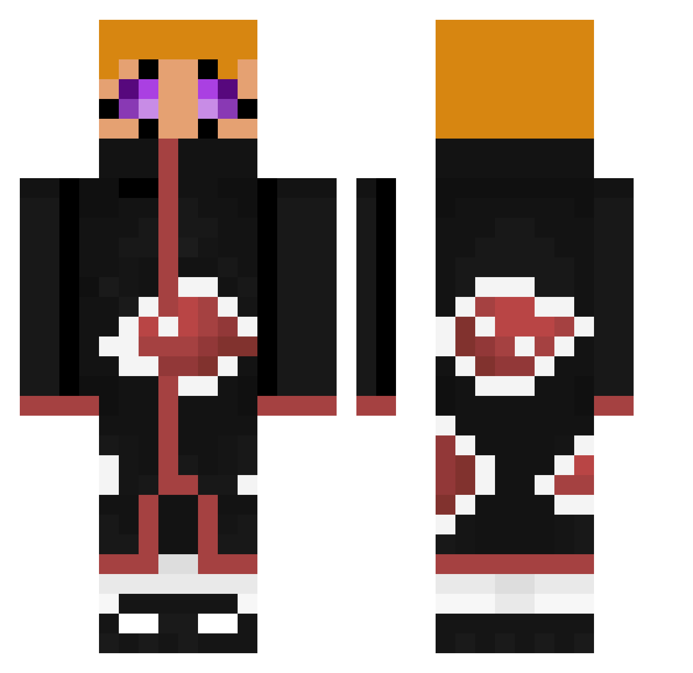 BastiDuTier Minecraft skin, front and back view
